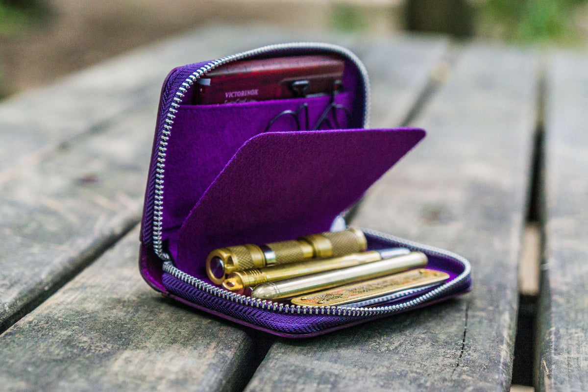 Galen Leather EDC Wallet - Purple
