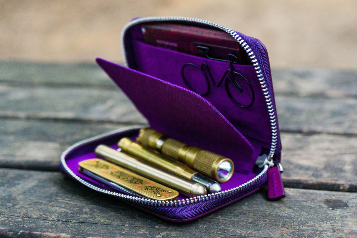 Galen Leather EDC Wallet - Purple