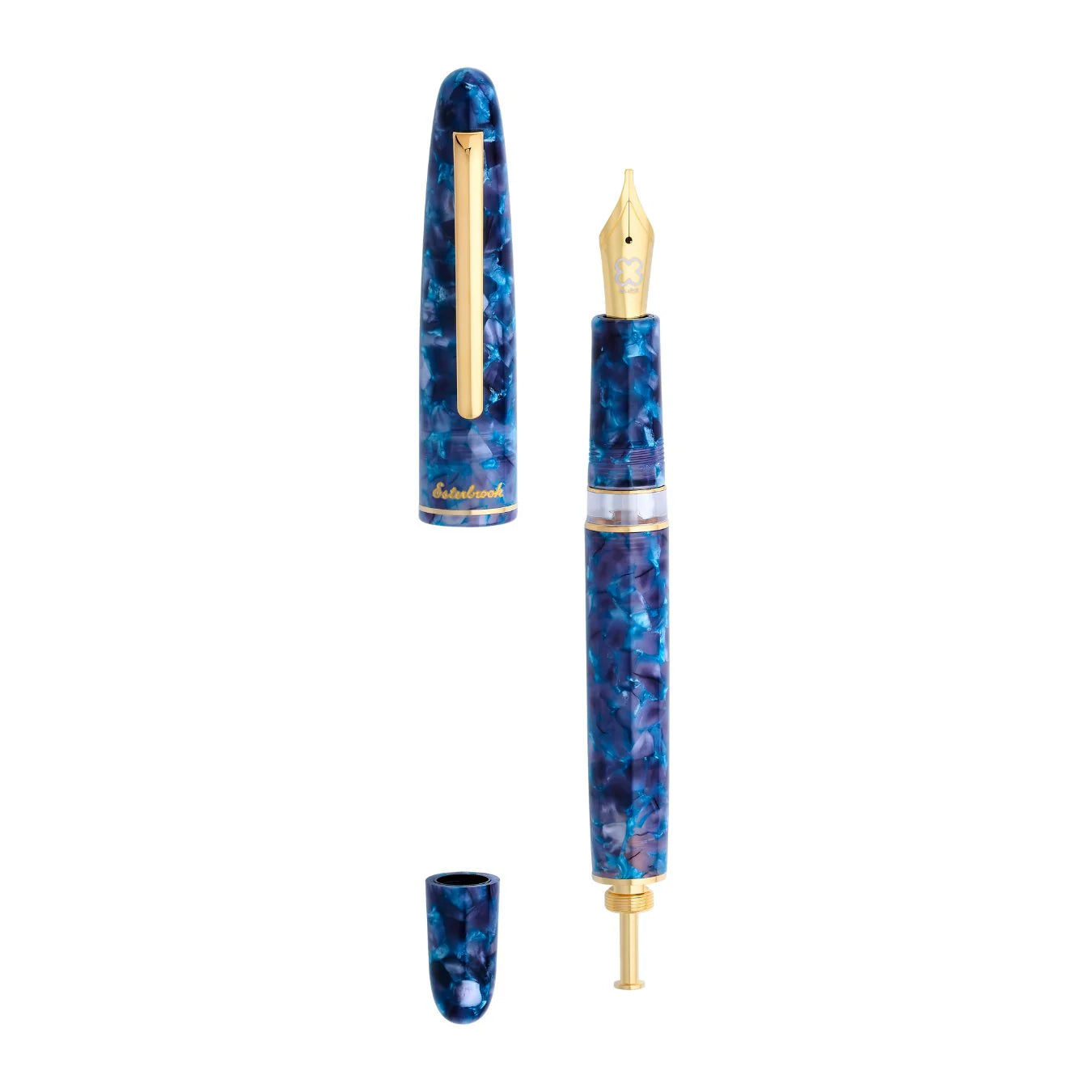 Esterbrook Estie Piston Fountain Pen - Blue Moon with Gold Trim (Button Fill - Limited Edition)