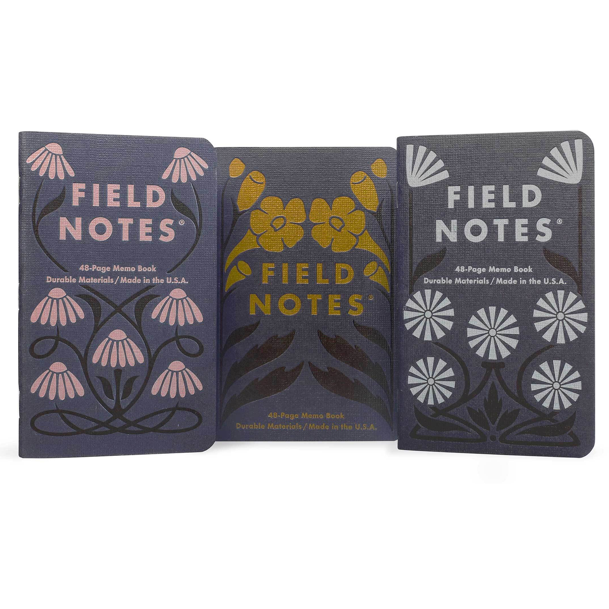 Falling Note Book Field Notes Quarterly Edition Notebook - Fall Flowers (3-Pack) (Limite ...