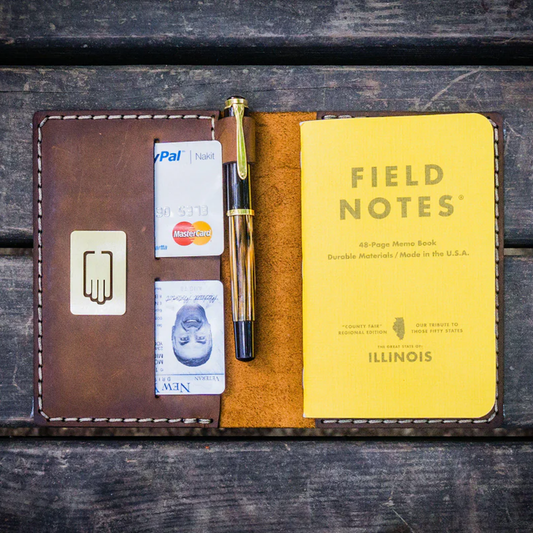 Galen Leather No. 33 Field Notes Cover - Crazy Horse Brown