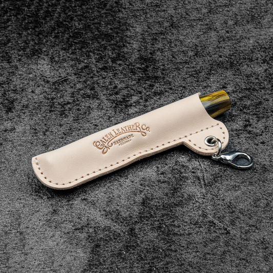 Galen Leather Lanyard EDC Pocket Pen Sleeve Keeper - Undyed Leather