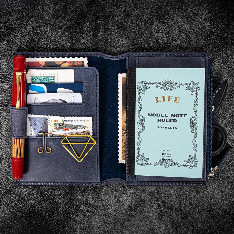 Galen Leather Wallet Insert for Traveler's Notebook Passport Size - Cr ...