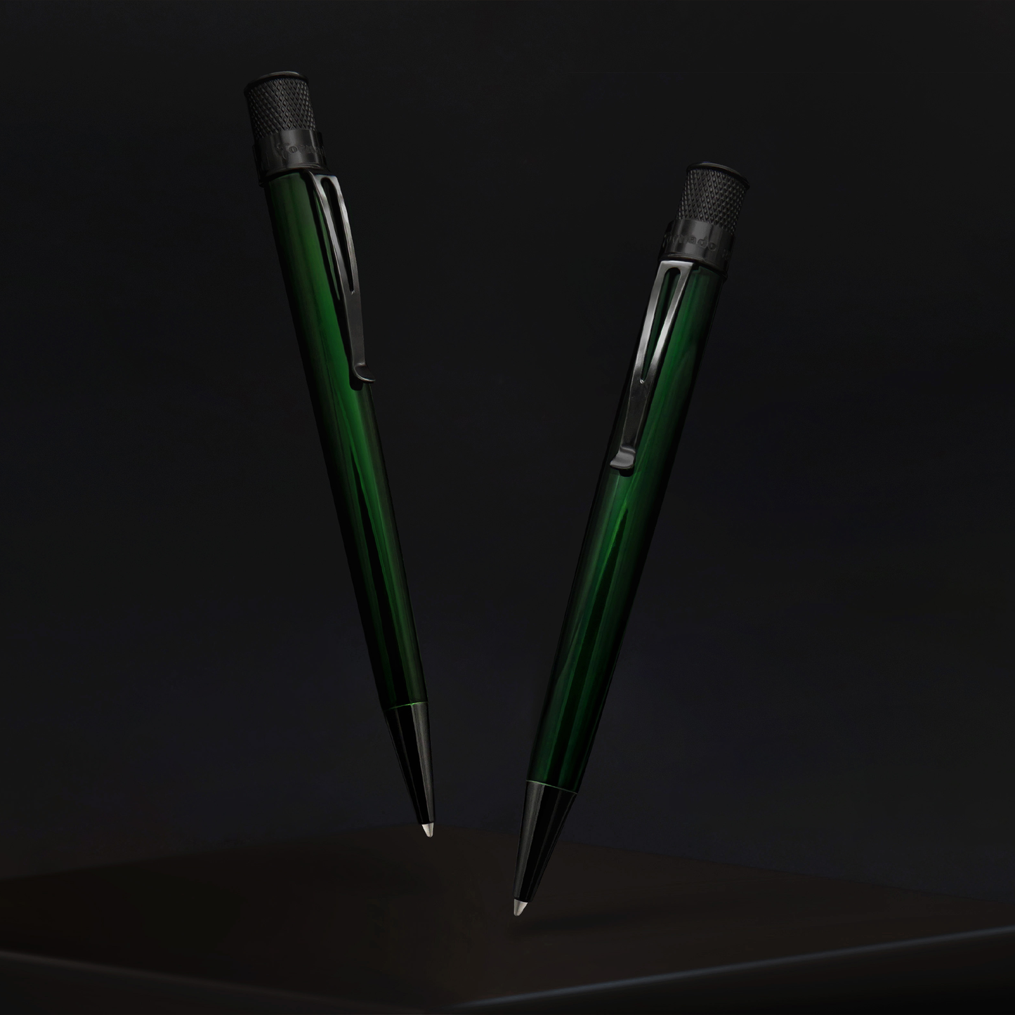 Retro 51 Tornado Stealth Lacquer Rollerball - Emerald Green