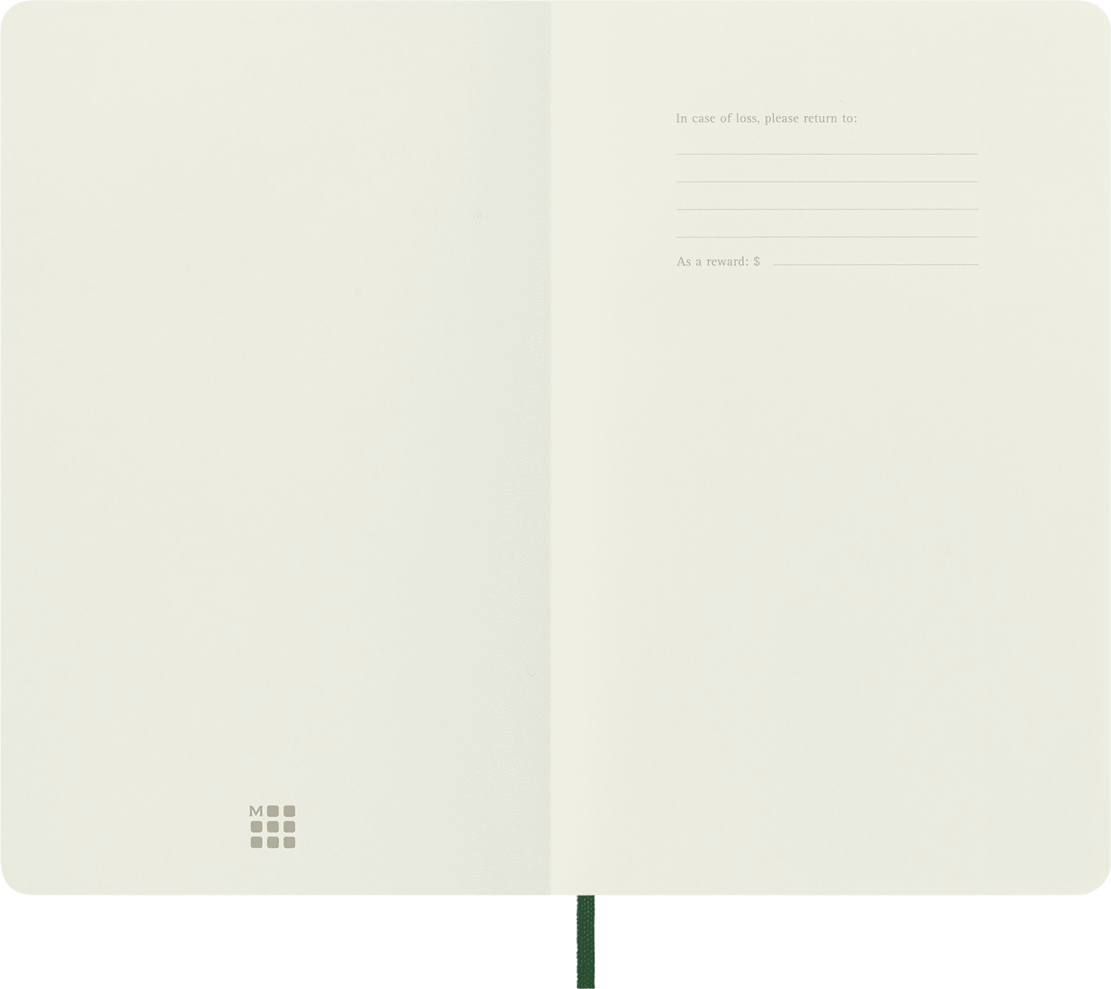 Moleskine Large Softcover Classic Plain Notebook - Myrtle Green