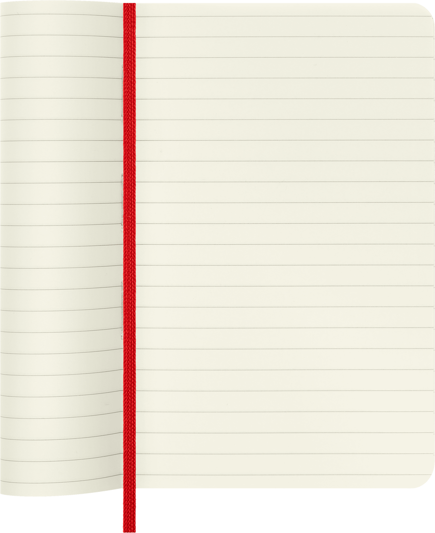 Moleskine Classic Colored Pocket Softcover Ruled Notebook - Scarlet Red