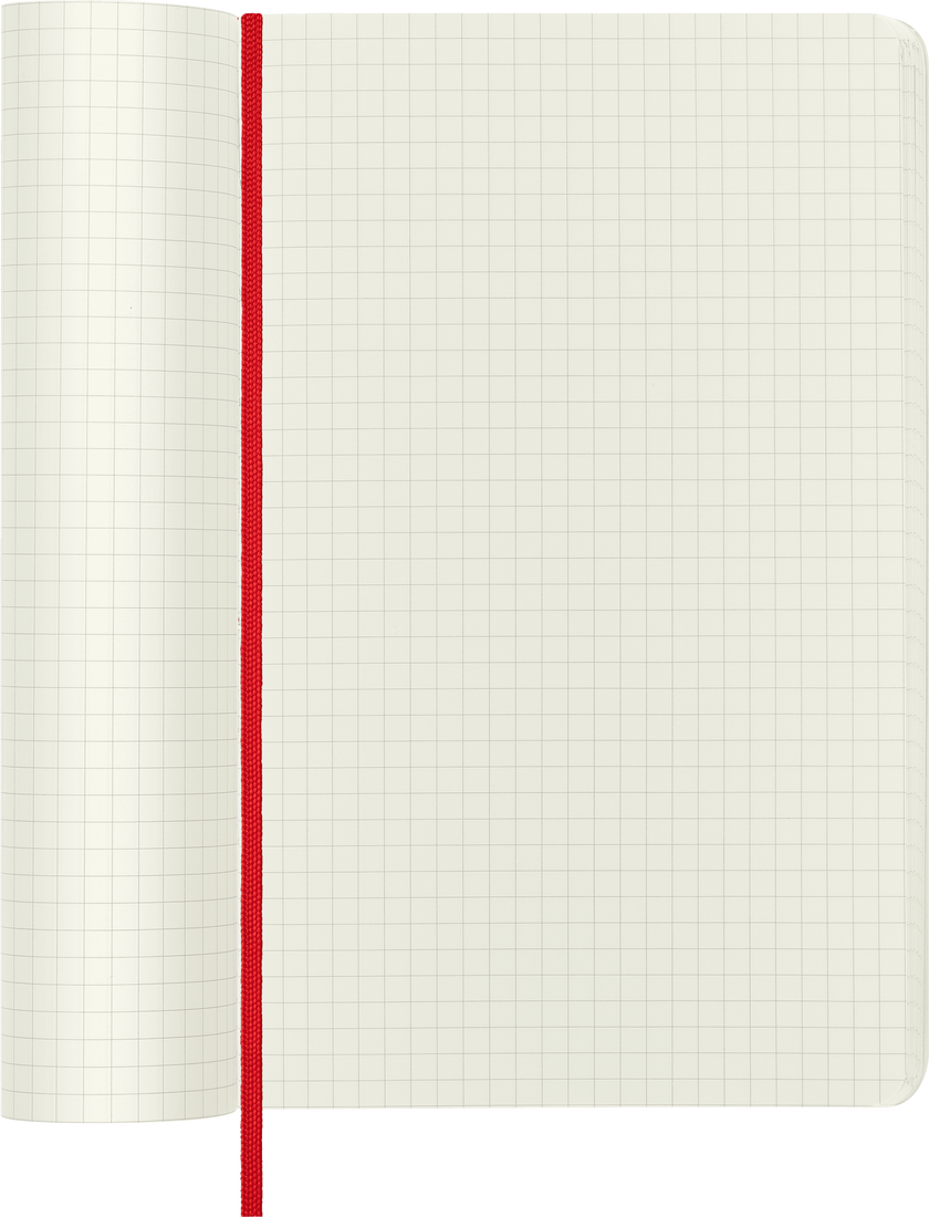 Moleskine Large Softcover Classic Squared Notebook - Scarlet Red