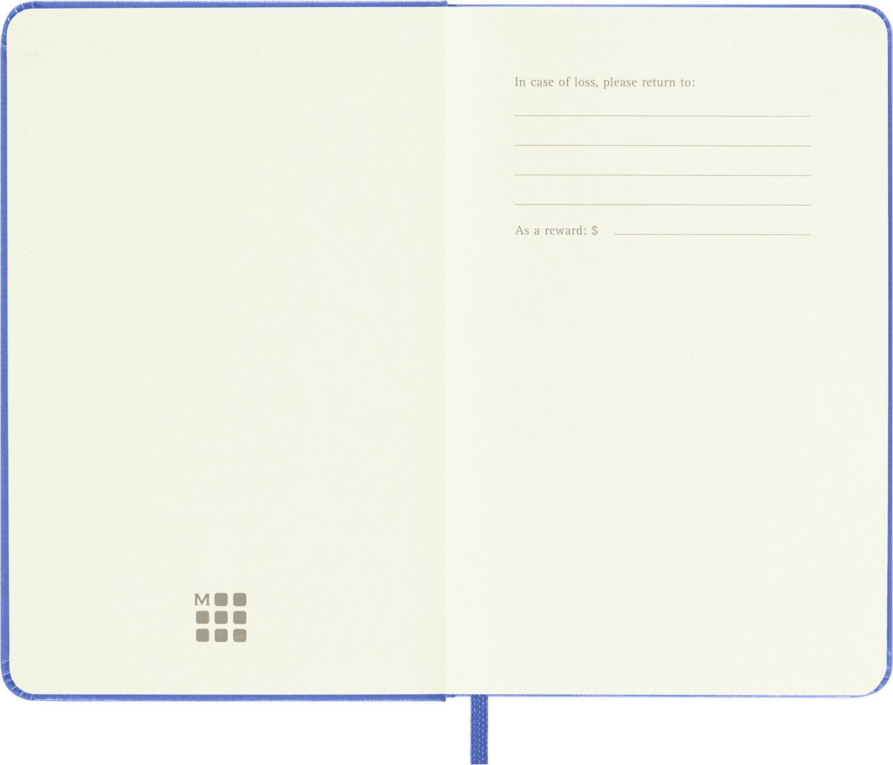 Moleskine Pocket Hardcover Classic Plain Notebook - Hydrangea Blue
