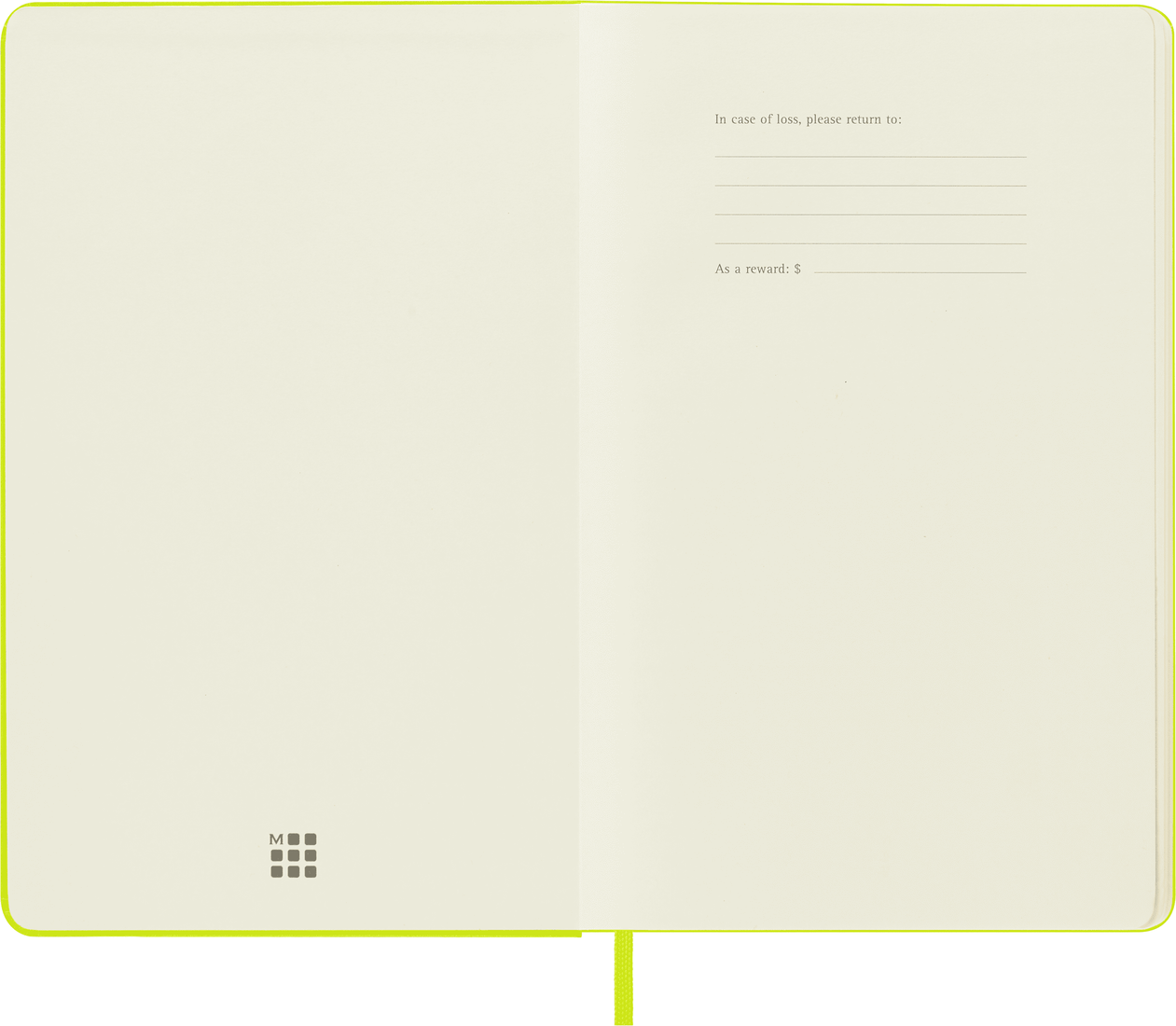 Moleskine Large Hardcover Classic Plain Notebook - Lemon Green