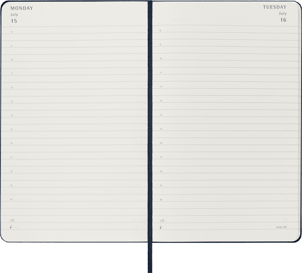 Moleskine 2024 Large Hardcover Classic Daily Planner - Sapphire Blue