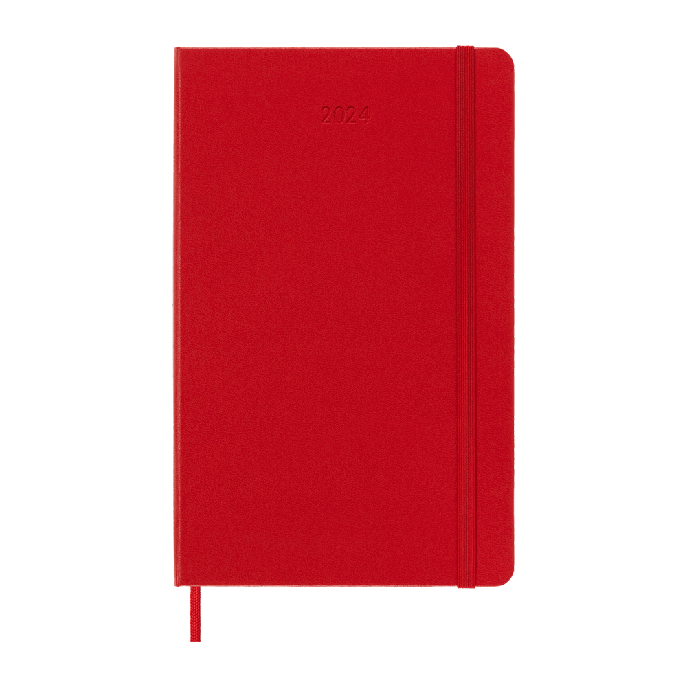 Moleskine 2024 Large Hardcover Classic Daily Planner - Scarlet Red