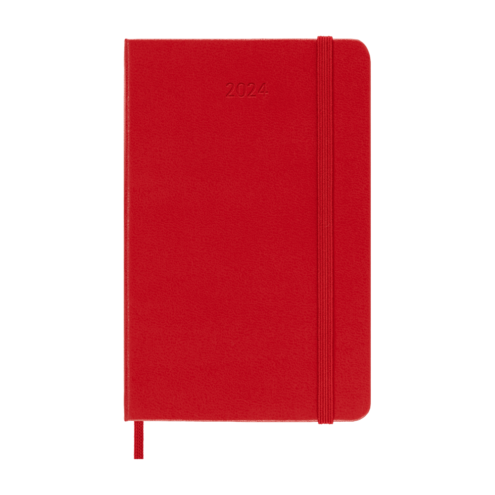 Moleskine 2024 Pocket Hardcover Classic Daily Planner - Scarlet Red