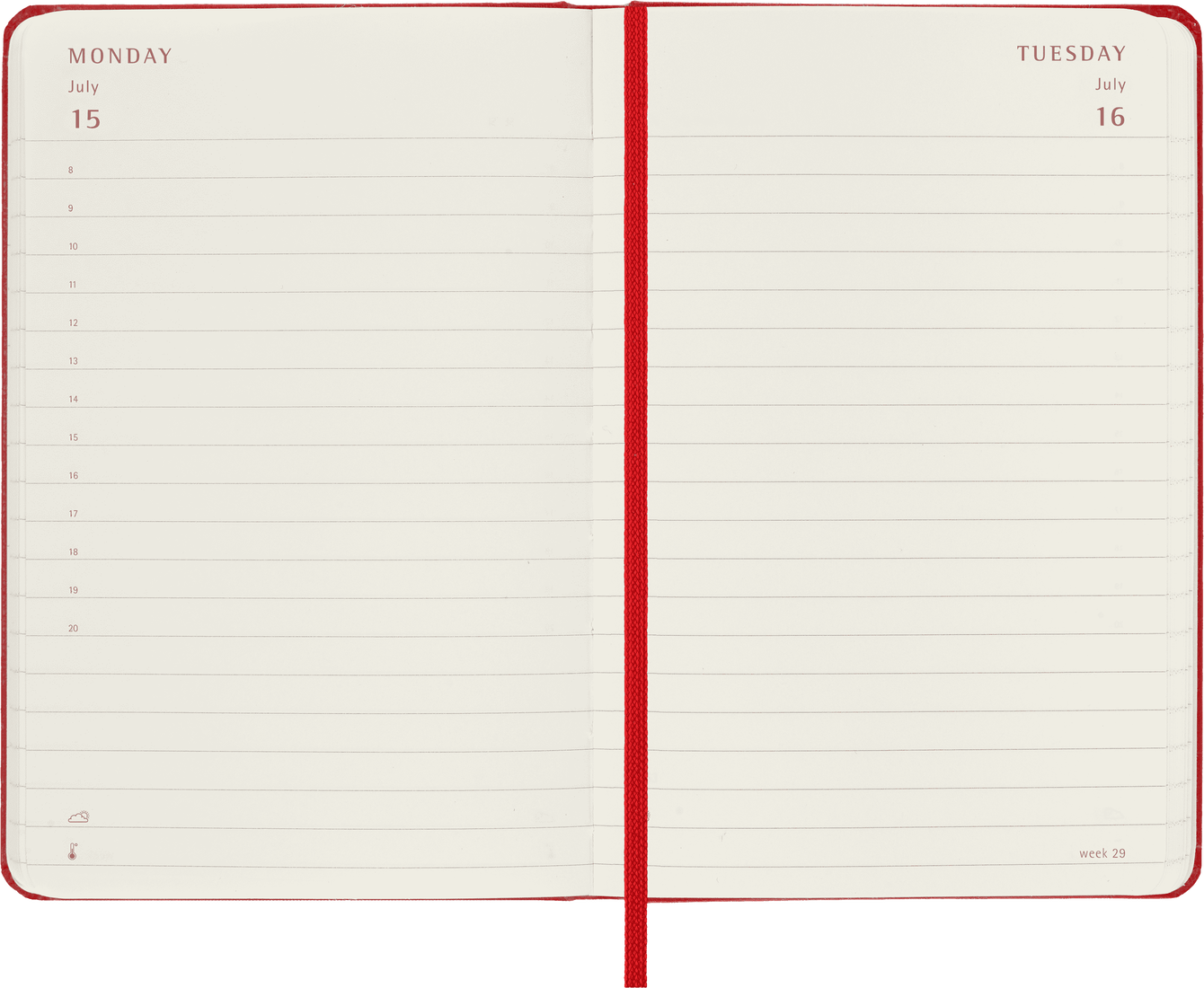 Moleskine 2024 Pocket Hardcover Classic Daily Planner - Scarlet Red