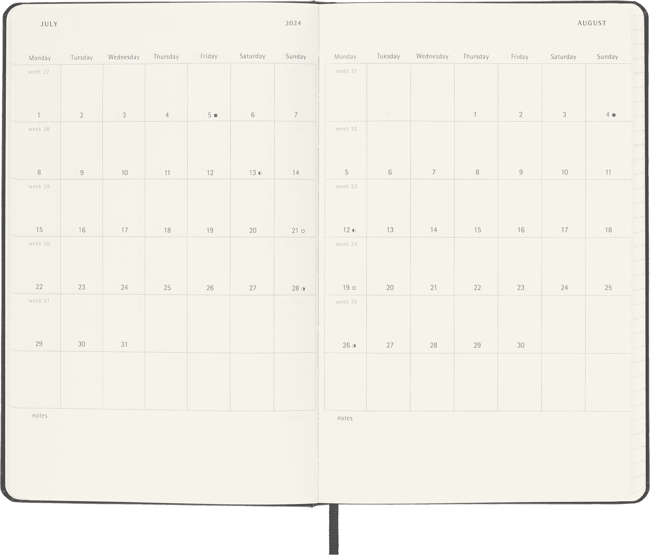 Moleskine 2024 Large Hardcover Classic Weekly Planner - Black