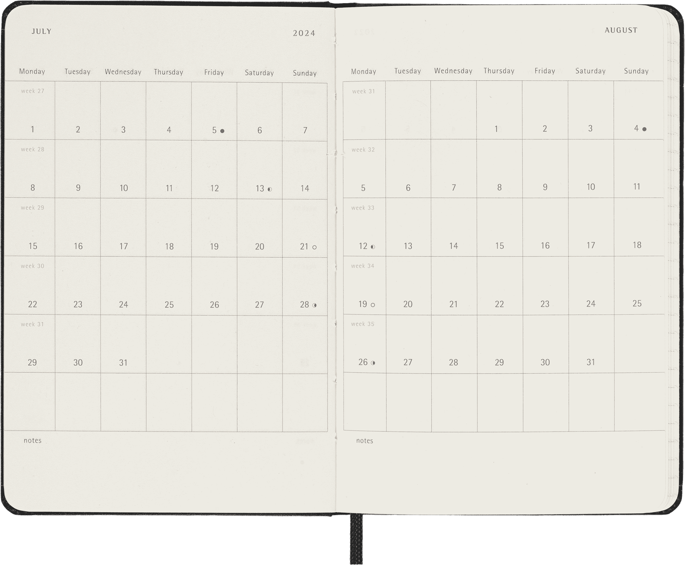 Moleskine 2024 Pocket Hardcover Classic Weekly Planner - Black