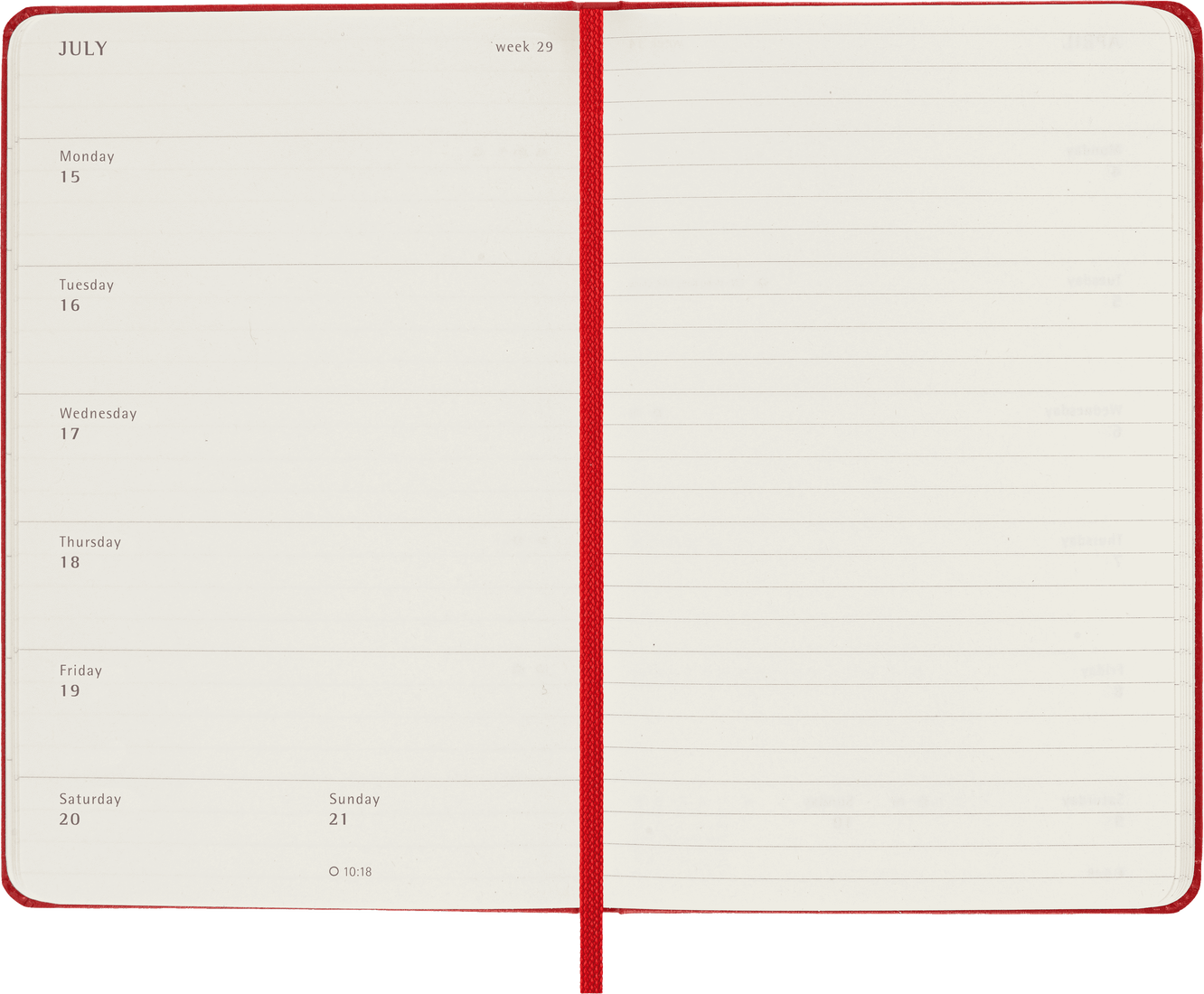 Moleskine 2024 Pocket Hardcover Classic Weekly Planner - Scarlet Red