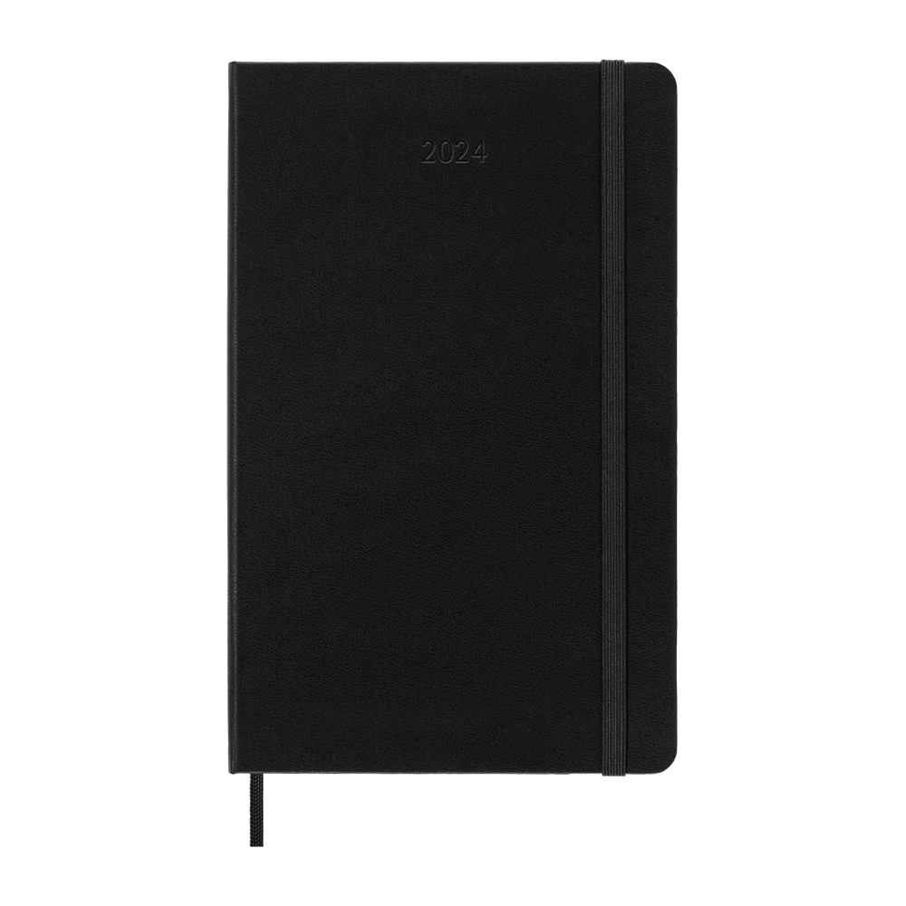 Moleskine 2024 Large Hardcover Classic Weekly Horizontal Planner - Black