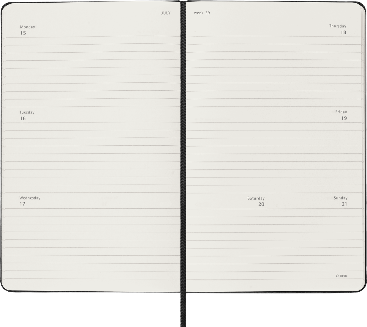 Moleskine 2024 Large Hardcover Classic Weekly Horizontal Planner - Black