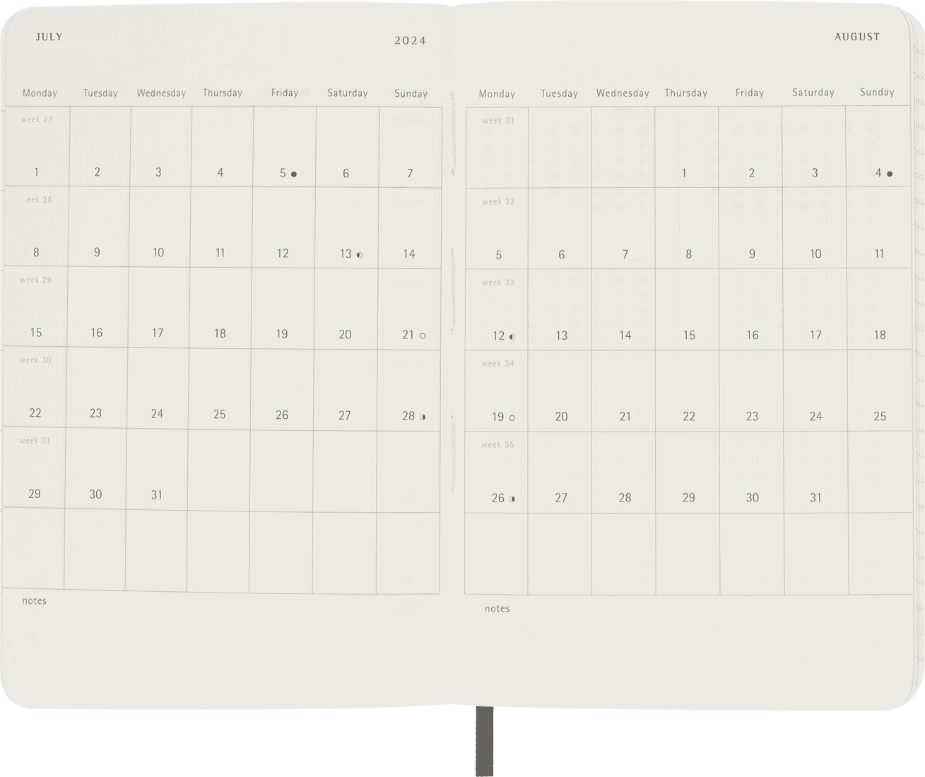 Moleskine 2024 Pocket Softcover Classic Weekly Horizontal Planner - Black