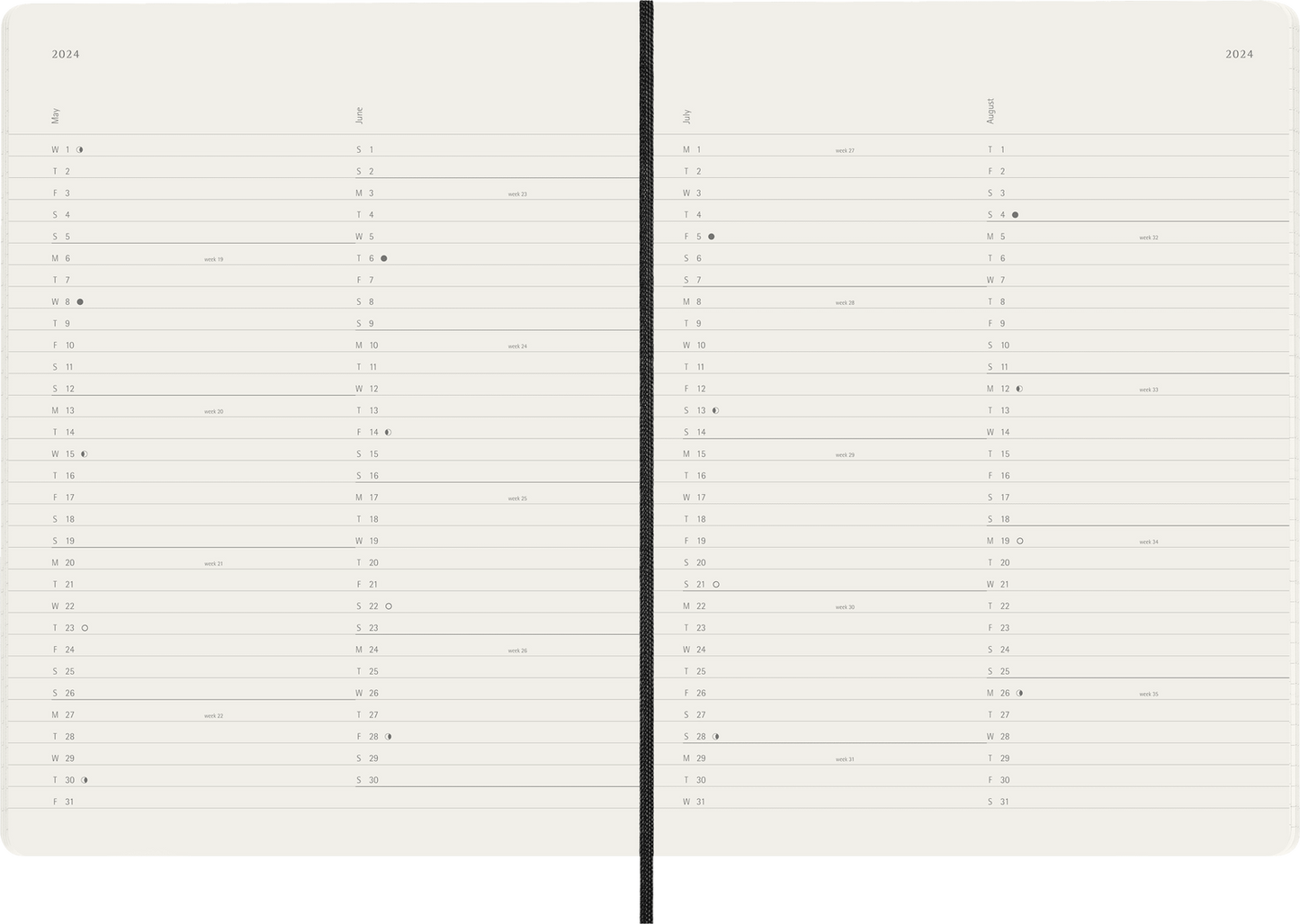 Moleskine 2024 XL Softcover Classic Monthly Planner - Black