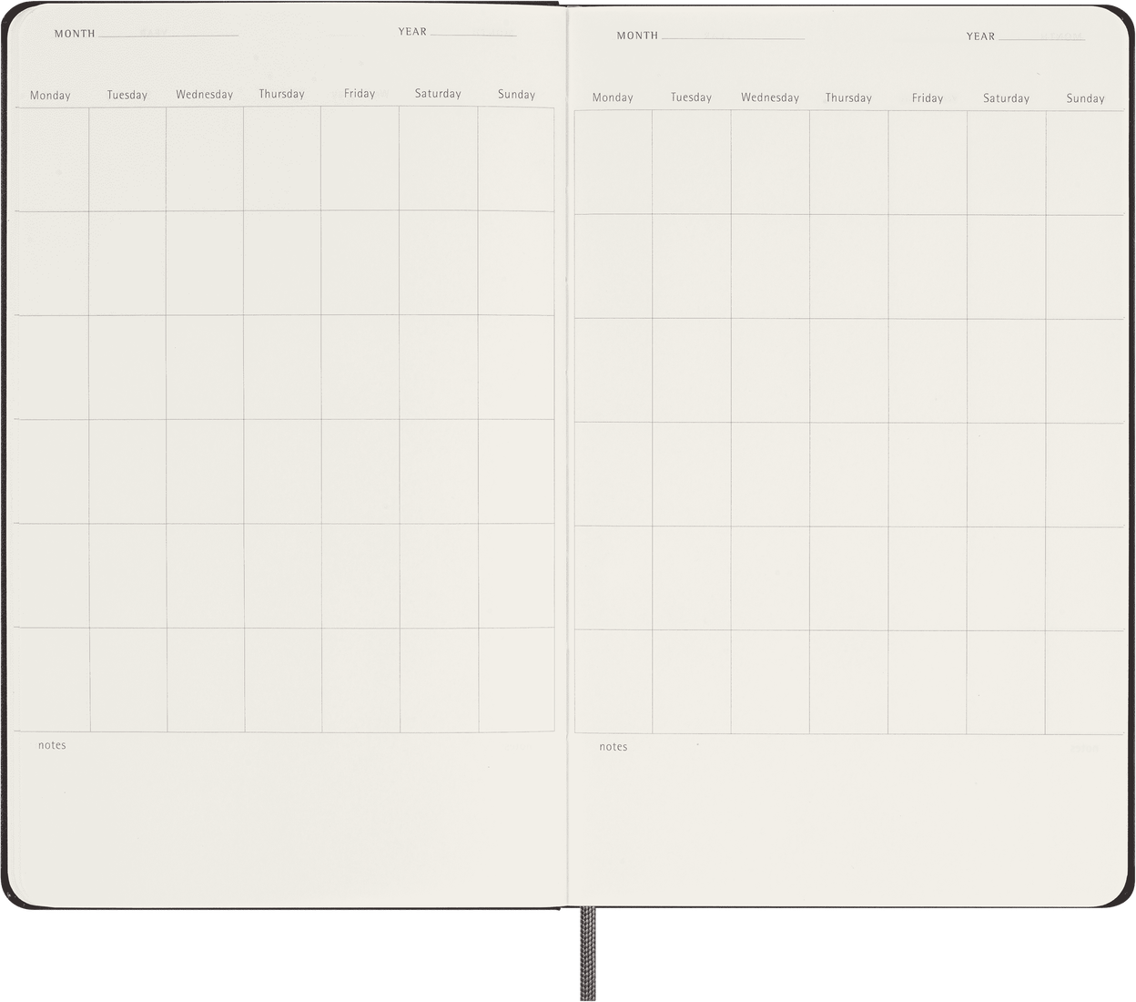 Moleskine Undated Large Hardcover Planner - Black
