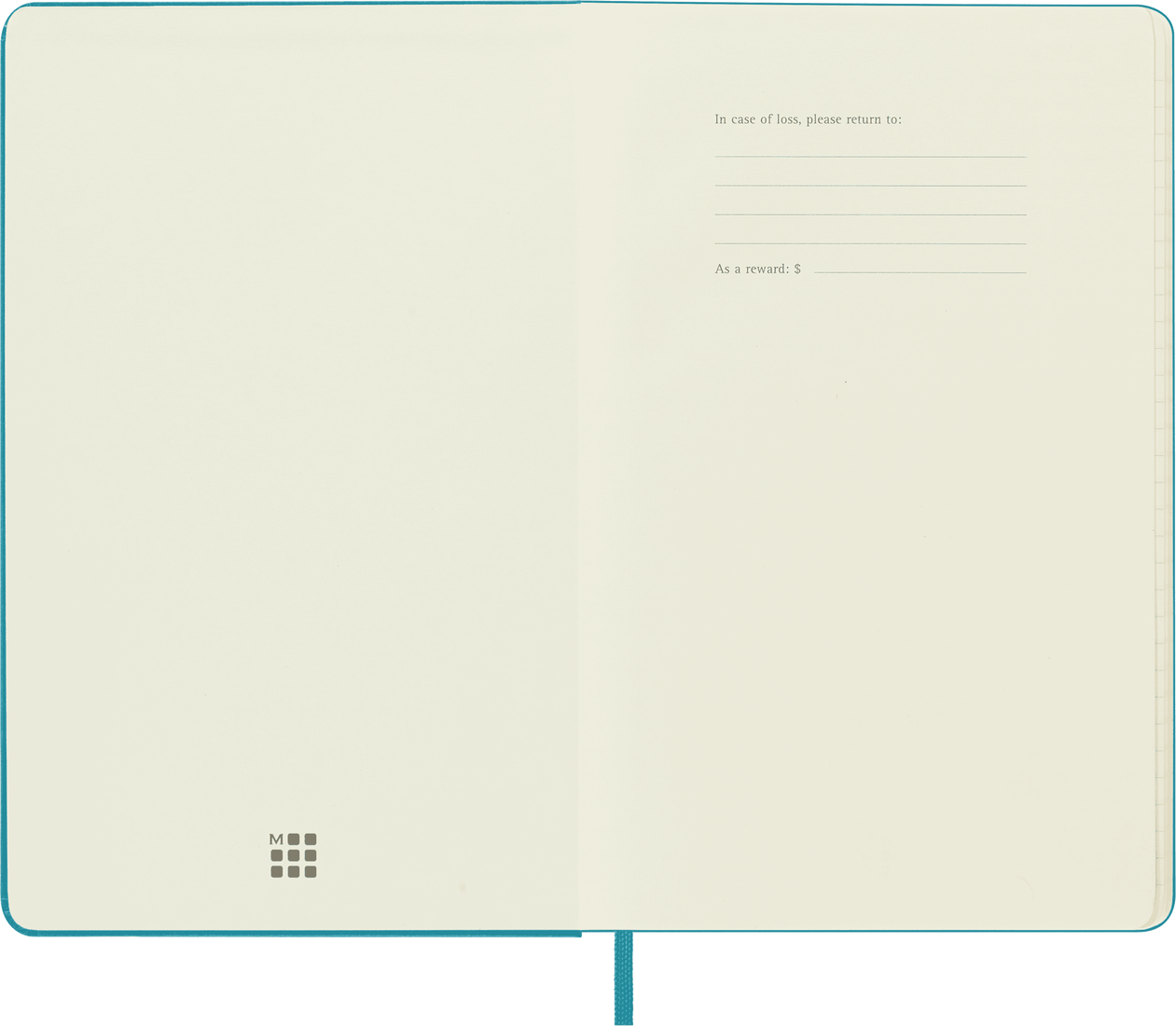 Moleskine Large Hardcover Classic Ruled Notebook - Reef Blue