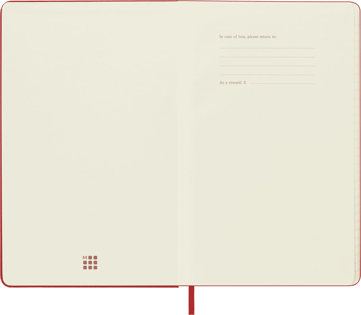 Moleskine Large Hardcover Classic Squared Notebook - Scarlet Red