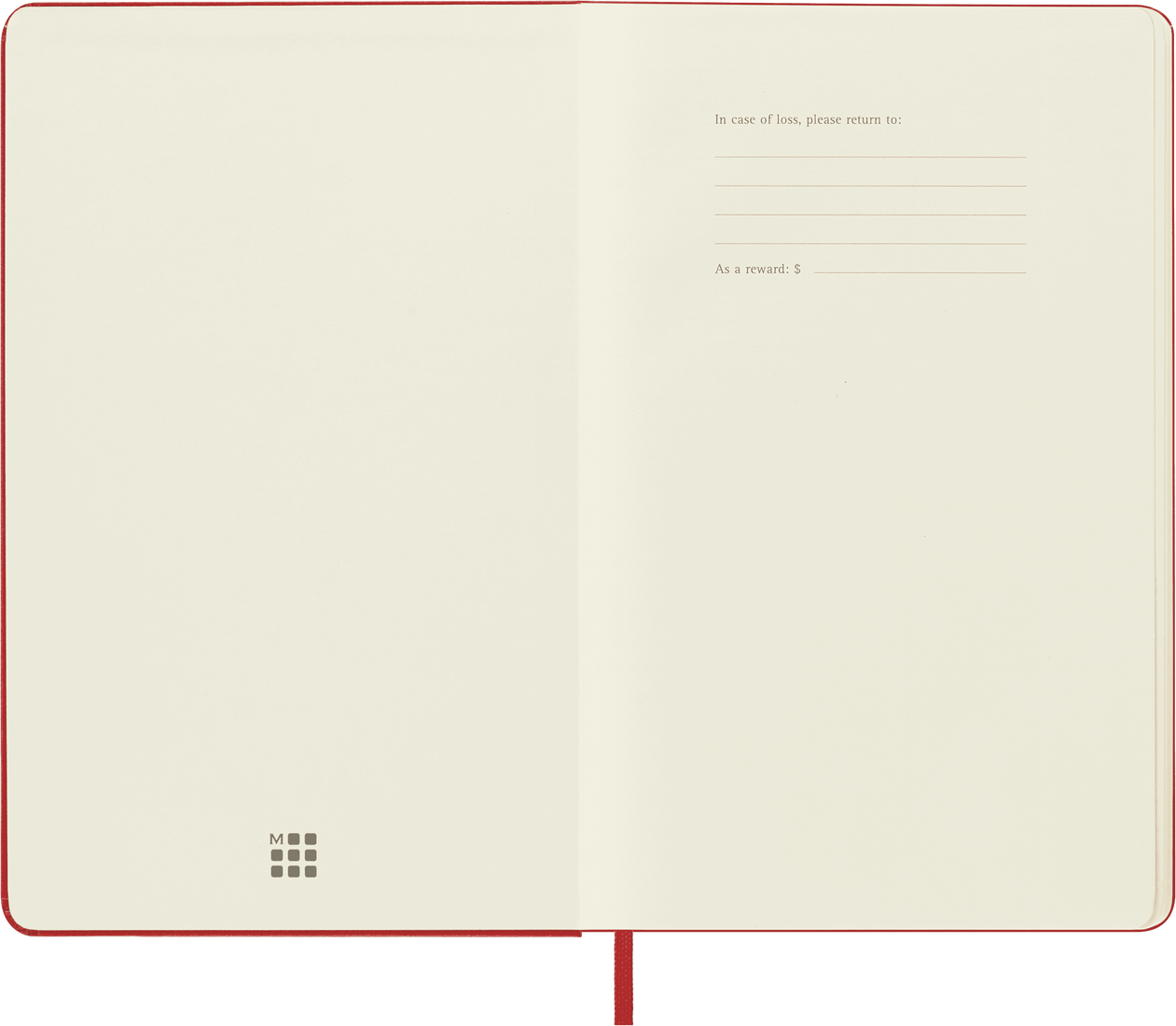 Moleskine Large Hardcover Classic Plain Notebook - Scarlet Red