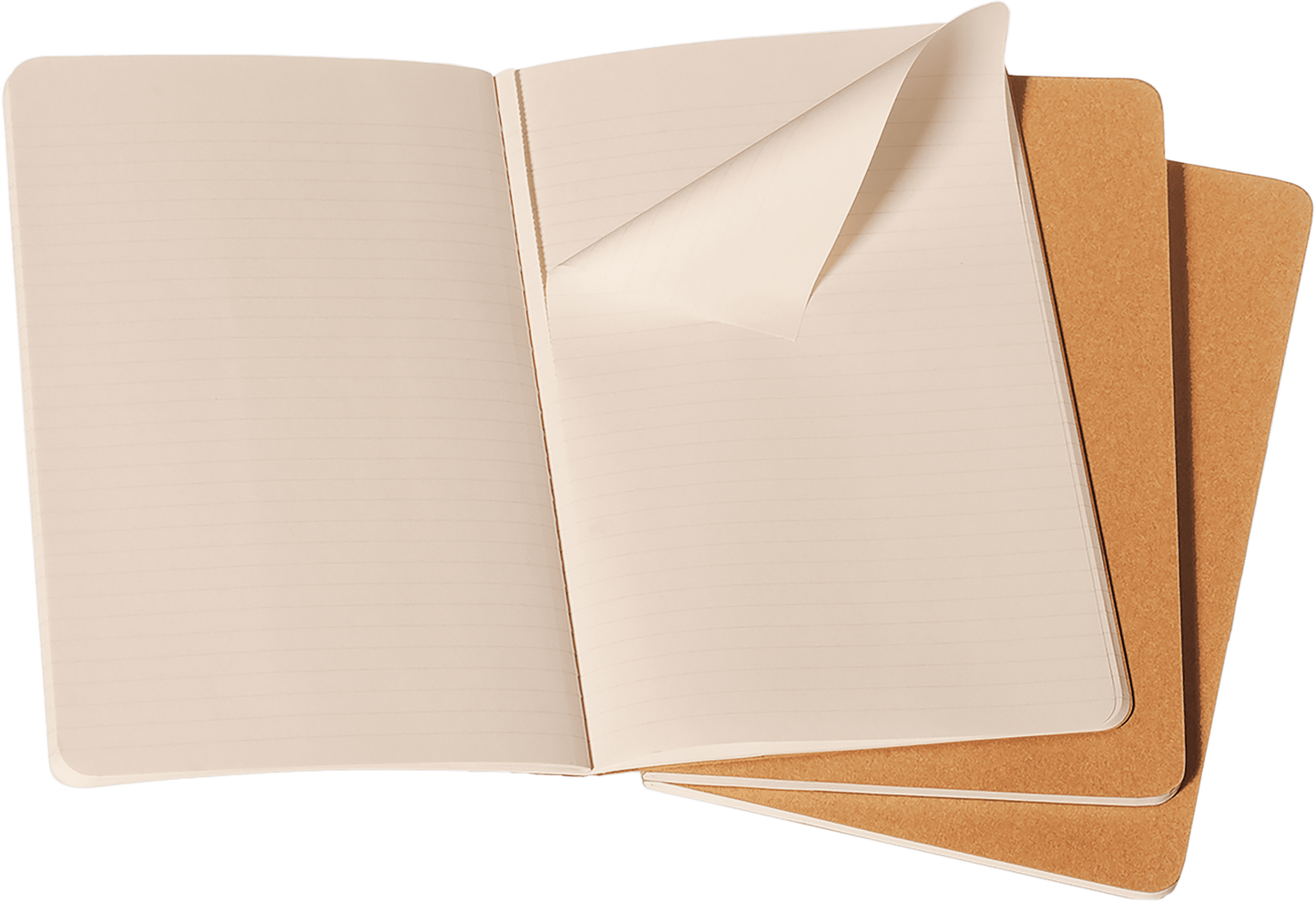 Moleskine Large Softcover Cahier Ruled Journal - Kraft Brown (Set of 3)