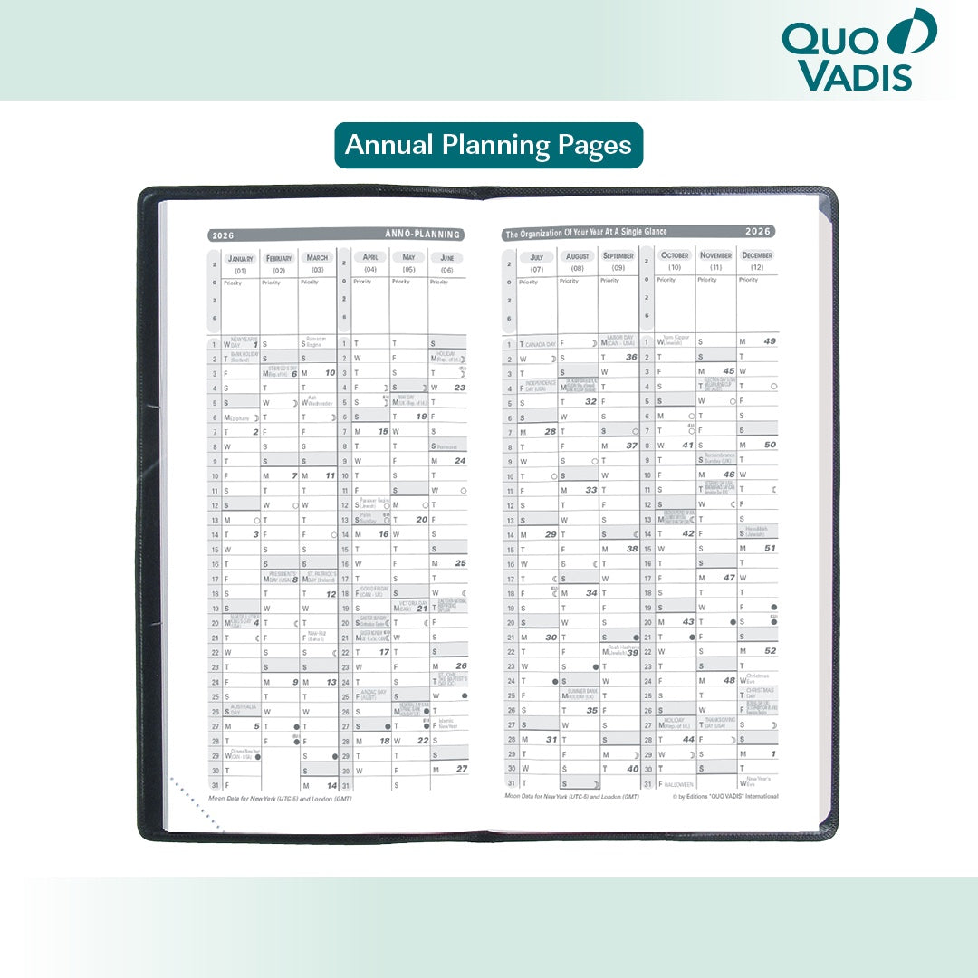 Quo Vadis 2026 IB Traveler Weekly Planner - Texas Blue