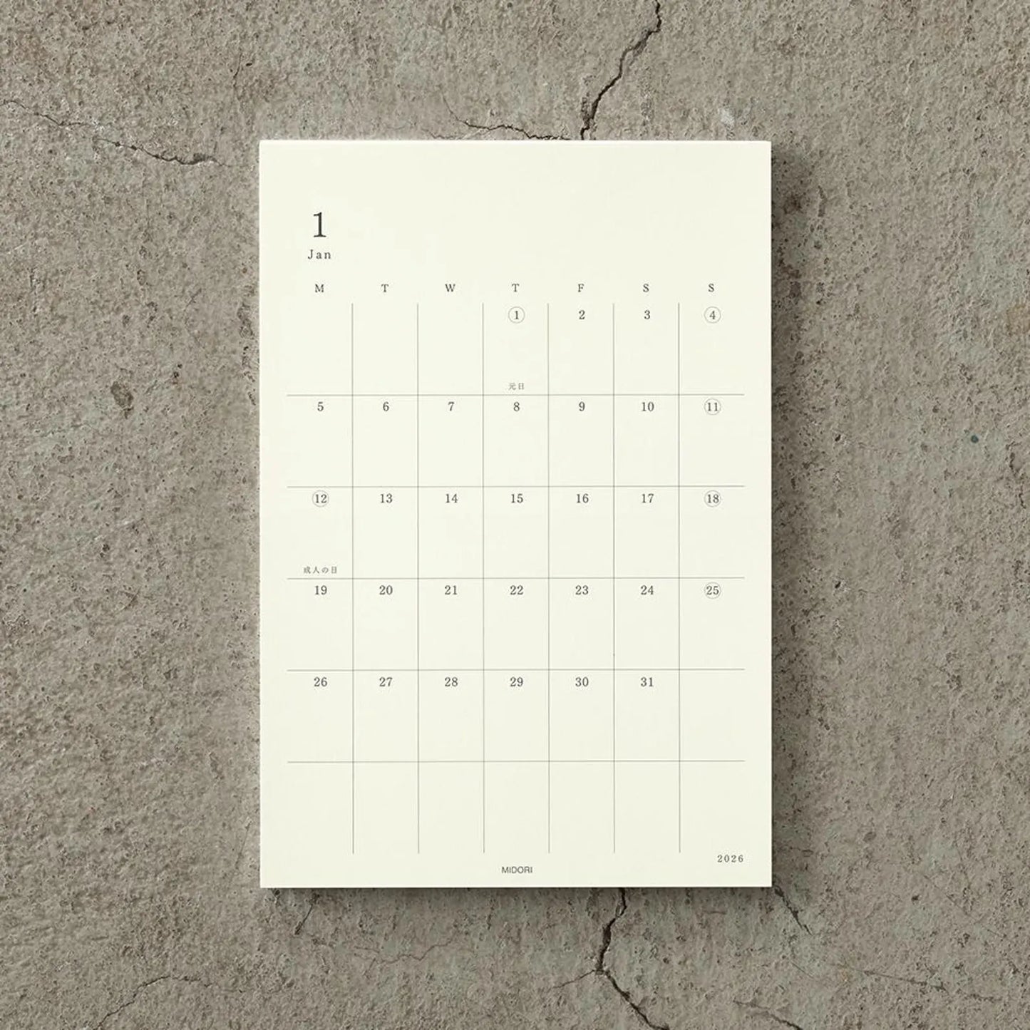 Midori 2026 Diary Sticker - M