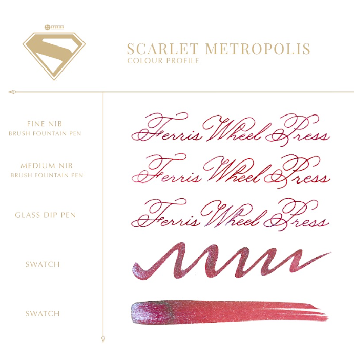 Ferris Wheel Press Superman Scarlet Metropolis (28ml) Bottled Ink