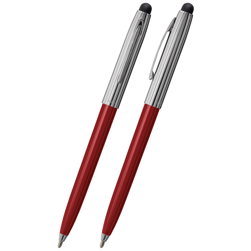 Fisher Space Pen Cap-O-Matic Pen - Red (Chrome Cap with Stylus)