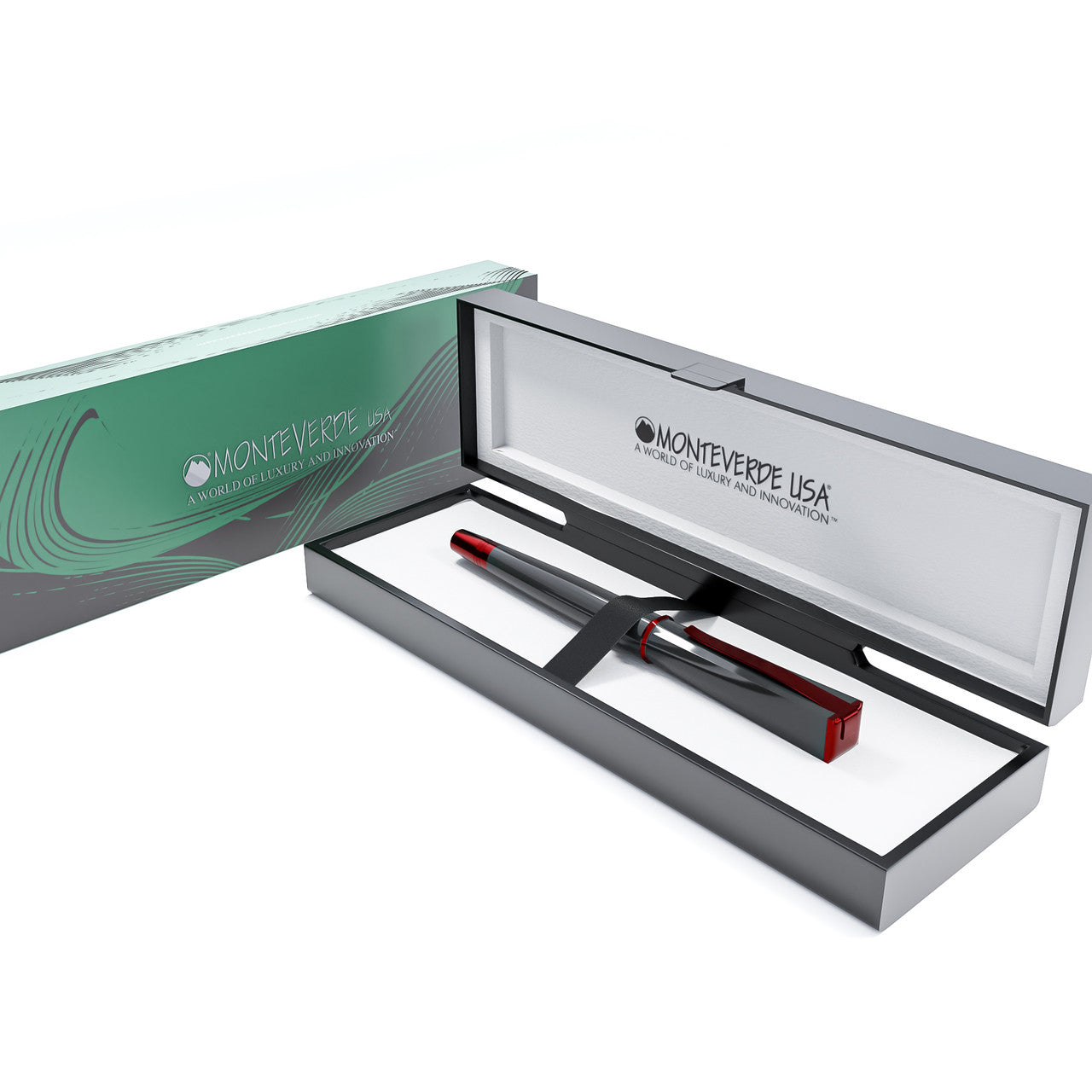 Monteverde Impressa Rollerball - Gun Metal with Red Trim