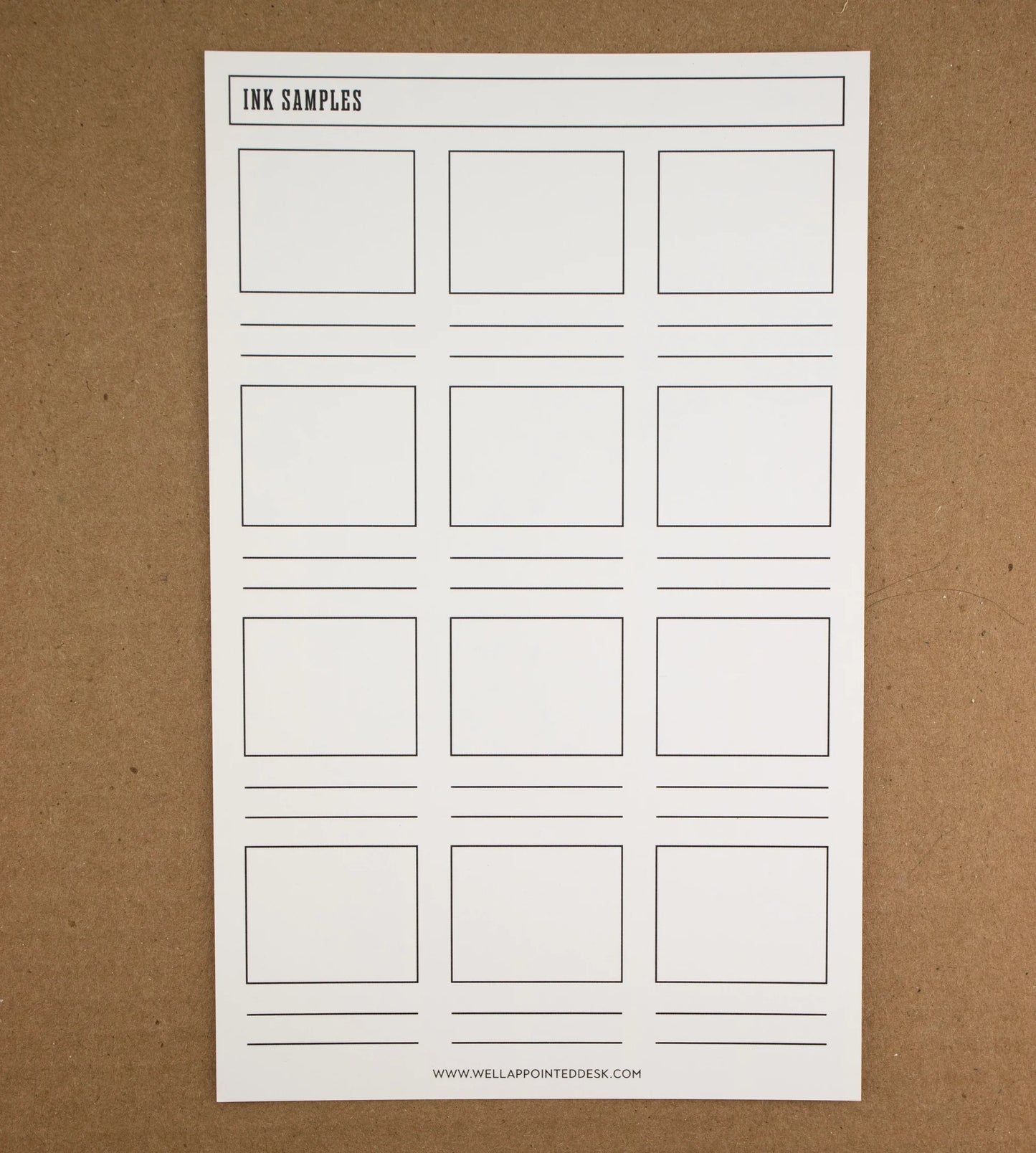 Well Appointed Desk Ink Swatch Guide Sheet Kit (6 Designs, 3 Sheets)