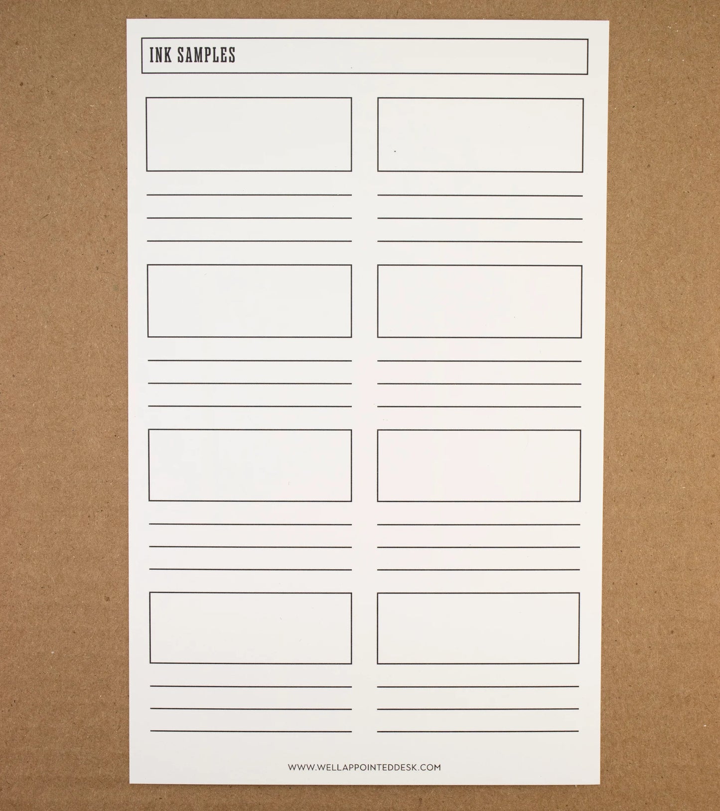 Well Appointed Desk Ink Swatch Guide Sheet Kit (6 Designs, 3 Sheets)