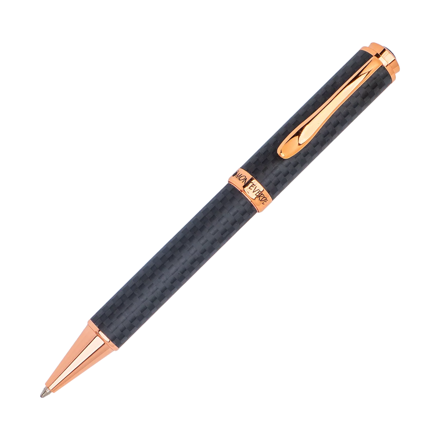 Monteverde Innova Ballpoint - Matte Carbon Fiber with Rose Gold Trim