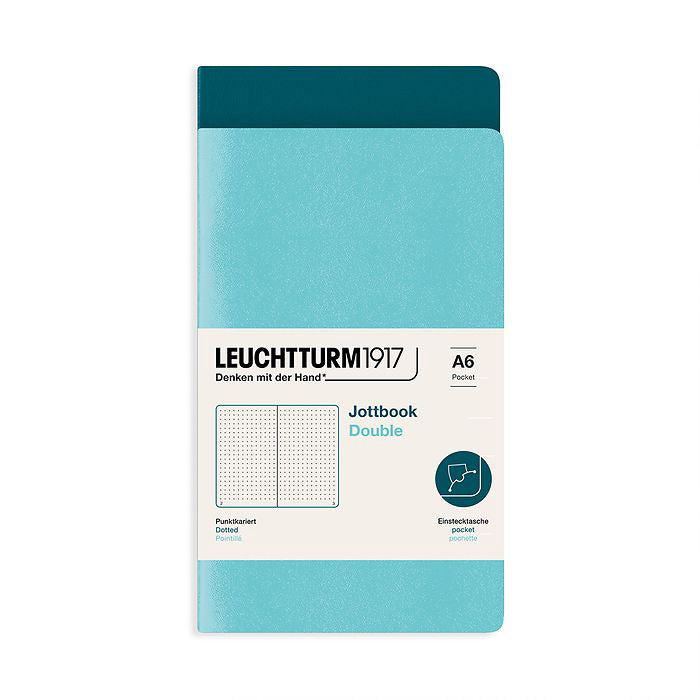 Taccuino LEUCHTTURM1917 Jottbook A6 - Confezione Doppia, Puntini, Colori Mint Green E Stone Blue - Foto 9