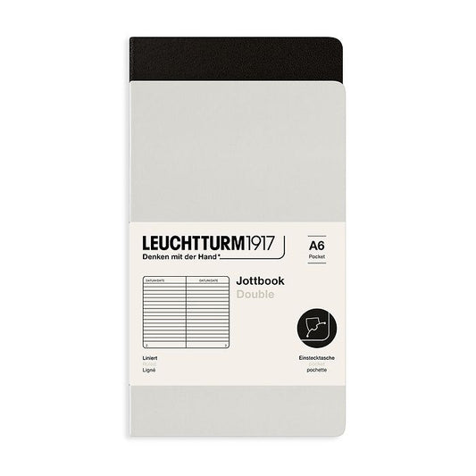 Leuchtturm1917 Jottbook A6 Pocket Flexcover Ruled Notebook Set - Light Grey & Black