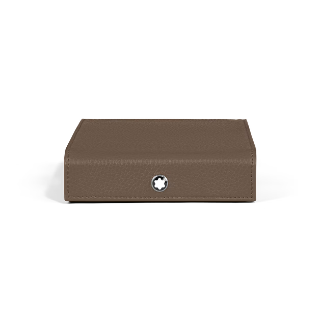 Montblanc Grain Leather 4-Slot Travel Box - Noisette