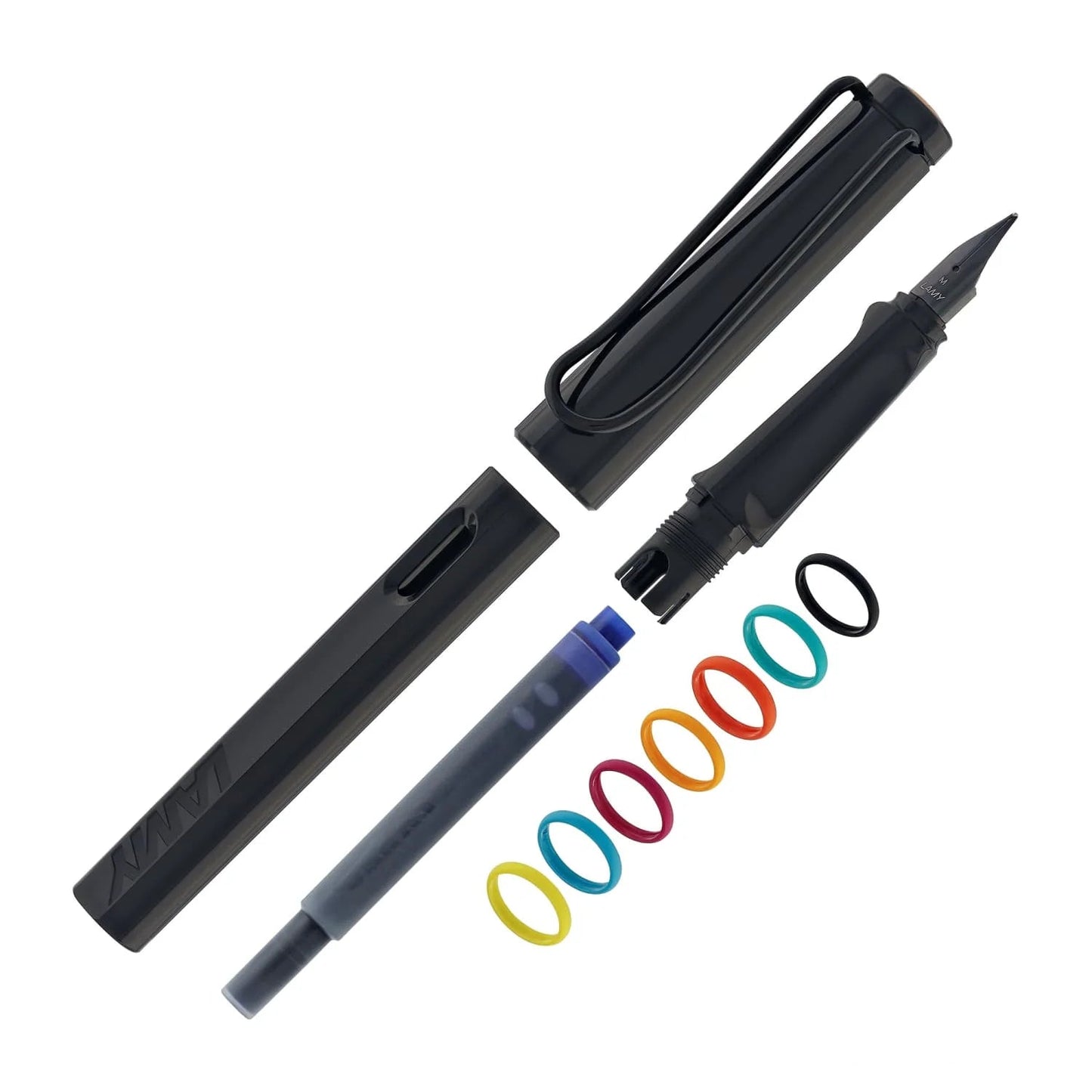 LAMY safari Multi-Ring Fountain Pen Set - All Black (Special Edition)