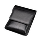 Galen Leather 5 Pen Flap Case - Black