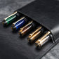 Galen Leather 5 Pen Flap Case - Black