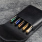 Galen Leather 5 Pen Flap Case - Black