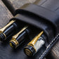 Galen Leather 3 Pen Flap Case - Black