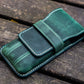 Galen Leather 3 Pen Flap Case - Crazy Horse Forest Green