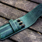 Galen Leather 3 Pen Flap Case - Crazy Horse Forest Green