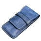 Galen Leather 3 Pen Flap Case - Crazy Horse Navy Blue