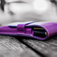 Galen Leather 3 Pen Flap Case - Purple