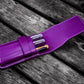 Galen Leather 3 Pen Flap Case - Purple